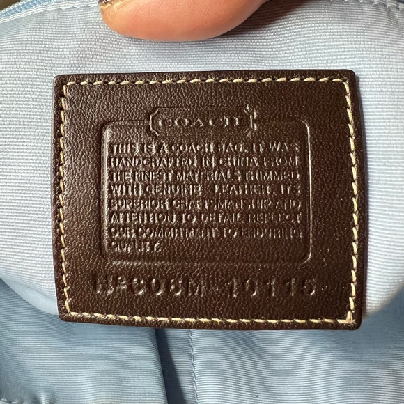 Coach Hamptons Scarf Print Tote Blue/Multicolor No 10115 - Used - Picture 3 of 15